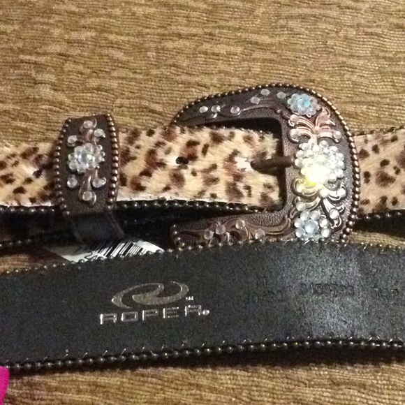 Leopard print hair on hide belt size 30/32 - Picture 3 of 4
